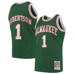Oscar Robertson Milwaukee Bucks 1971/72 Hardwood Classics Collectible Swingman Jersey Green - Maillot de championnat - Revivez les victoires glorieuses