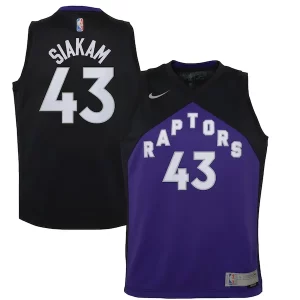 Pascal Uniques Siakam Toronto Raptors Nike Youth 2020/21 Swingman Player Jersey Black/Purple Earned Edition - Maillot authentique - Reproduit avec soin
