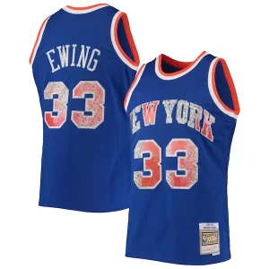 Patrick Ewing New York Authentique Knicks 1991/92 Hardwood Classics NBA 75th Anniversary Diamond Swingman Jersey Blue - Maillot authentique - Reproduit avec soin