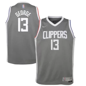 Paul George LA Clippers Nike Youth 2020/21 Swingman Player Jersey Gray Earned Prime Edition - Pour les fans de la ligue - Un maillot authentique de la compétition