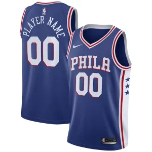 Philadelphia 76ers Nike 2020/21 Swingman Custom Jersey Icon Tendance Edition Royal - Édition commemorative - Souvenez-vous des moments inoubliables