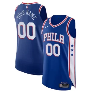 Philadelphia 76ers Nike Custom Authentic Jersey Icon Edition Royal Exclusif - Maillot de qualité supérieure - Durable et résistant