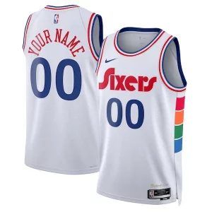 Philadelphia 76ers Nike Exclusif Unisex 2024/25 Custom Swingman Jersey City Edition White - Vêtement de fan emblématique - Montrez votre amour pour l'équipe