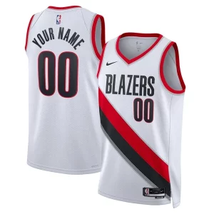 Portland Trail Blazers Nike Unisex Swingman Custom Jersey White Association Edition Exceptionnel - Édition commemorative - Souvenez-vous des moments inoubliables