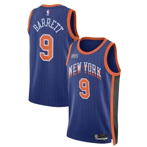 RJ Barrett New York Bold Knicks Nike Unisex 2023/24 Swingman Jersey Blue City Edition - Pour les fans de la ligue - Un maillot authentique de la compétition