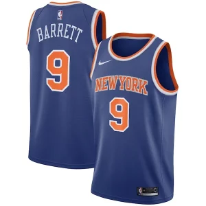 RJ Barrett New York Knicks Nike Swingman Jersey Blue Icon Edition Commémoratif - Pour les joueurs de basketball amateurs - Adapté à tous les styles de jeu