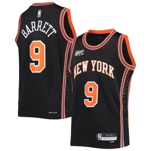 RJ Barrett New York Knicks Nike Youth 2021/22 Swingman Jersey City Edition Black Magnifique - Pour les matchs d'athlétisme - Restez frais et confortable