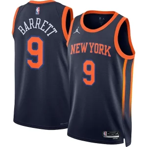 RJ Unique Barrett New York Knicks Jordan Brand Unisex Swingman Jersey Statement Edition Navy - Parfait pour le match jour - Montrez votre support avec style