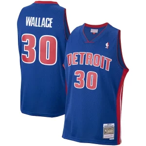 Rasheed Wallace Detroit Sophistiqué Pistons 2003/04 Hardwood Classics Swingman Jersey Royal - Pour les matchs d'athlétisme - Restez frais et confortable
