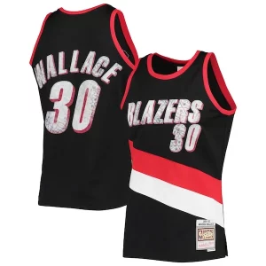 Rasheed Wallace Portland Distingué Trail Blazers 1999/00 Hardwood Classics NBA 75th Anniversary Diamond Swingman Jersey Black - Idéal pour les soirées de sport - Montrez votre style