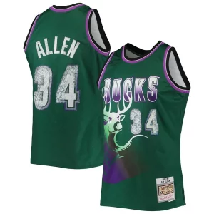 Ray Allen Milwaukee Bucks 1996/97 Hardwood Classics NBA 75th Anniversary Diamond Swingman Jersey Green Uniques - Édition commemorative - Souvenez-vous des moments inoubliables