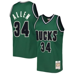 Ray Allen Milwaukee Bucks 2000/01 Hardwood Classics Magnifique Off Court Swingman Jersey Hunter Green - Idéal pour les soirées de sport - Montrez votre style
