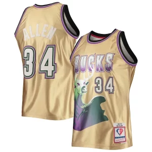 Ray Allen Milwaukee Bucks 75th Anniversary Confortable 1996/97 Hardwood Classics Swingman Jersey Gold - Nouvelle arrivée - Êtes-vous prêt pour la saison ?