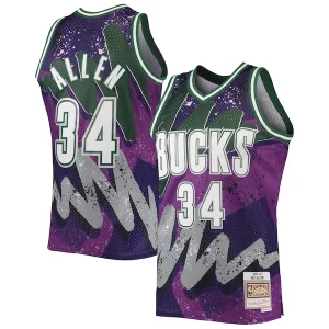 Ray Allen Milwaukee Bucks Hardwood Classics 2000/01 Hyper Hoops Swingman Bold Jersey Purple - Maillot de qualité supérieure - Durable et résistant