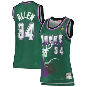 Ray Allen Milwaukee Bucks Women's 1996/97 Hardwood Classics Swingman Jersey Premium Green - Édition limitée - Uniques dans leur genre