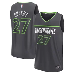 Rudy Gobert Refiné Minnesota Timberwolves Fast Break Replica Player Jersey Statement Edition Black - Édition commemorative - Souvenez-vous des moments inoubliables