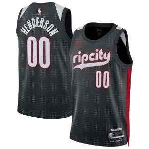 Scoot Henderson Portland Trail Blazers Nike Unisex 2024/25 Swingman Player Jersey City Tendance Edition Black - Édition limitée - Uniques dans leur genre