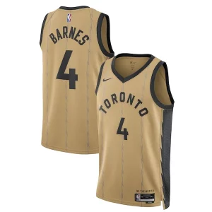 Scottie Barnes Toronto Raptors Nike Unisex 2023/24 Swingman Jersey Gold City Élégant Edition - Pour les amateurs de basketball passionnés - Livraison rapide