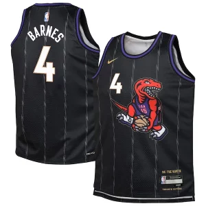 Scottie Barnes Toronto Raptors Nike Youth 2024/25 Swingman Player Jersey City Exquisite Edition Black - Pour les matchs d'athlétisme - Restez frais et confortable