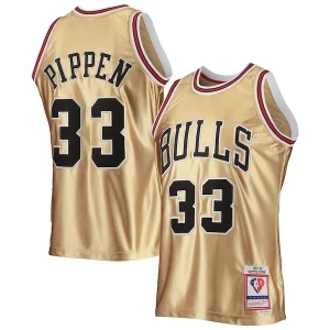 Scottie Pippen Chicago Bulls 75th Anniversary 1997/98 Hardwood Classics Swingman Jersey Gold Premium - Événement exclusif - Soyez l'un des premiers à avoir ce maillot