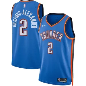 Shai Gilgeous Alexander Oklahoma City Thunder Nike Unisex Swingman Jersey Élégant Icon Edition Blue - Pour les joueurs de basketball amateurs - Adapté à tous les styles de jeu