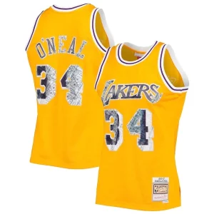Shaquille O'Neal Los Angeles Lakers 1996 97 Hardwood Classics NBA Tendance 75th Anniversary Diamond Swingman Jersey Gold - Stock limité - Commandez vite votre maillot exclusif