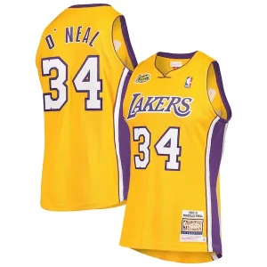 Shaquille O'Neal Los Angeles Lakers Exquisite 2000 NBA Finals Hardwood Classics Authentic Jersey Gold - Stock limité - Commandez vite votre maillot exclusif