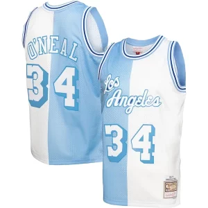 Shaquille O'Neal Los Angeles Lakers Hardwood Classics 1996/97 Confortable Split Swingman Jersey Powder Blue/White - Maillot authentique - Reproduit avec soin