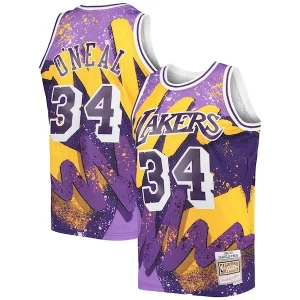 Shaquille O'Neal Los Angeles Lakers Hardwood Classics 1996/97 Unique Hyper Hoops Swingman Jersey Purple - Vêtement de fan emblématique - Montrez votre amour pour l'équipe