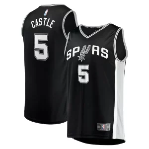 Stephon Castle San Antonio Spurs 2024 NBA Draft Fast Break Player Jersey Icon Edition Exceptionnel Black - Idéal pour les collectionneurs - Qualité premium garantie