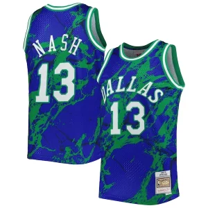 Steve Nash Dallas Mavericks 1998/99 Hardwood Classics Marble Personalisable Swingman Jersey Blue - Confort et style combinés - Pour un look exceptionnel