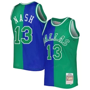 Steve Nash Dallas Mavericks Vibrant Hardwood Classics 1998/99 Split Swingman Jersey Blue/Green - Pour les joueurs de basketball amateurs - Adapté à tous les styles de jeu