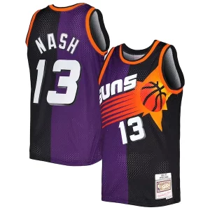 Steve Nash Luxueux Phoenix Suns Hardwood Classics 1996/97 Split Swingman Jersey Purple/Black - Vêtement de fan emblématique - Montrez votre amour pour l'équipe