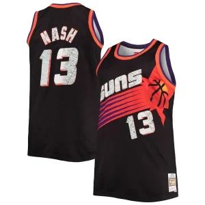 Steve Nash Phoenix Suns Haut de gamme Big & Tall 1996/97 NBA 75th Anniversary Diamond Swingman Jersey Black - Maillot authentique - Reproduit avec soin