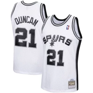 Tim Duncan San Antonio Spurs 1998/99 Hardwood Magnifique Classics Swingman Jersey White - Fait à la main - Un produit unique et de qualité