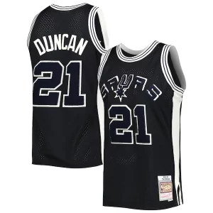 Tim Duncan San Antonio Spurs 1998/99 Haut de gamme Hardwood Classics Off Court Swingman Jersey Black - Garantie satisfaction - Si vous n'êtes pas satisfait