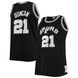 Tim Duncan San Antonio Spurs Big & Tall 1998/99 NBA Confortable 75th Anniversary Diamond Swingman Jersey Black - Design innovant - Écarte-vous du commun des mortels