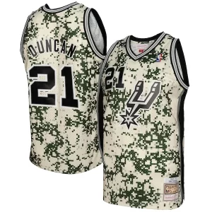 Tim Uniques Duncan San Antonio Spurs 2013/14 Swingman Jersey Camo - Maillot de championnat - Revivez les victoires glorieuses