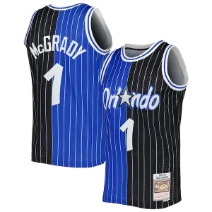 Tracy McGrady Orlando Magic Hardwood Classics 2003/04 Captivant Split Swingman Jersey Blue/Black - Vêtement de fan emblématique - Montrez votre amour pour l'équipe