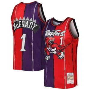 Tracy McGrady Toronto Raptors Bold Hardwood Classics 1998/99 Split Swingman Jersey Purple/Red - Idéal pour les soirées de sport - Montrez votre style