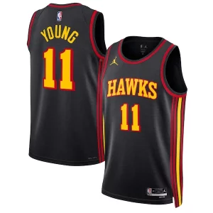 Trae Young Atlanta Hawks Jordan Brand Unisex Swingman Jersey Personalisable Statement Edition Black - Confort et style combinés - Pour un look exceptionnel