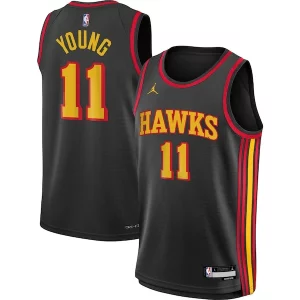 Trae Young Atlanta Hawks Jordan Brand Youth Éclatant Swingman Jersey Statement Edition Black - Maillot authentique - Reproduit avec soin