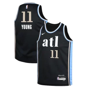Trae Young Atlanta Hawks Nike Youth Swingman Replica Jersey City Edition Unique Black - Collectionner ce maillot rare - Augmentez la valeur de votre collection