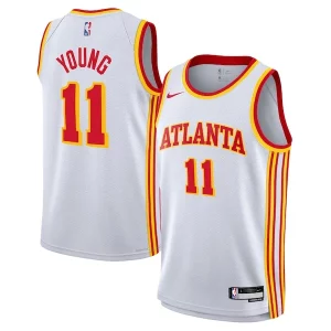 Trae Young Superbe Atlanta Hawks Nike Youth Swingman Jersey Association Edition White - Édition commemorative - Souvenez-vous des moments inoubliables