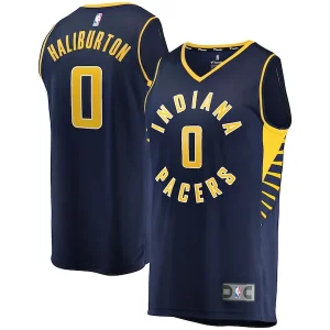 Tyrese Haliburton Indiana Pacers Fast Break Replica Jersey Exceptionnel Icon Edition Navy - Édition limitée - Uniques dans leur genre