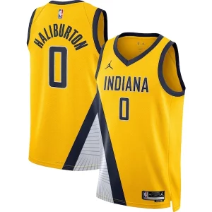 Tyrese Haliburton Indiana Pacers Jordan Brand Unisex Commémoratif Swingman Jersey Statement Edition Gold - Maillot de qualité supérieure - Durable et résistant