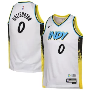 Tyrese Haliburton Indiana Pacers Nike Youth 2024/25 Swingman Player Jersey City Edition White Sophistiqué - Confort et style combinés - Pour un look exceptionnel
