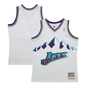 Utah Jazz 1996 Éclatant 97 Hardwood Classics Swingman Jersey White - Pour les fans de la ligue - Un maillot authentique de la compétition
