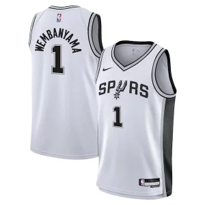 Victor Wembanyama San Antonio Personalisable Spurs Nike Youth Swingman Jersey Association Edition White - Pour les joueurs de basketball amateurs - Adapté à tous les styles de jeu
