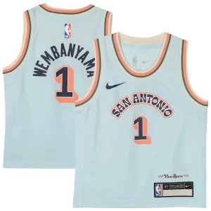 Victor Wembanyama San Antonio Spurs Nike Preschool Sophistiqué 2024/25 Swingman Player Jersey City Edition Light Blue - Garantie satisfaction - Si vous n'êtes pas satisfait